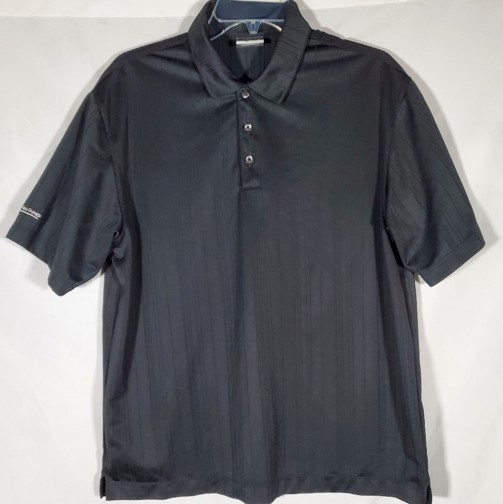 NIKE BLACK GOLF POLO SHIRT MG PROPERTIES STRETCH DRI-FIT POLY PERFORMANCE